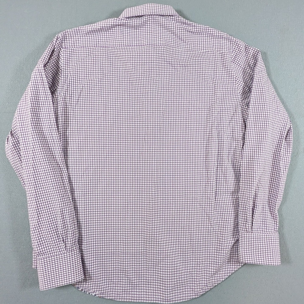 Robert Graham Button Down Shirt Mens XL Purple Check Egyptian Cotton Flip Cuff - Picture 3 of 8